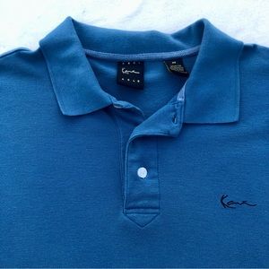 Karl Kani Gold Polo Men's Shirt 2XL Solid Blue
